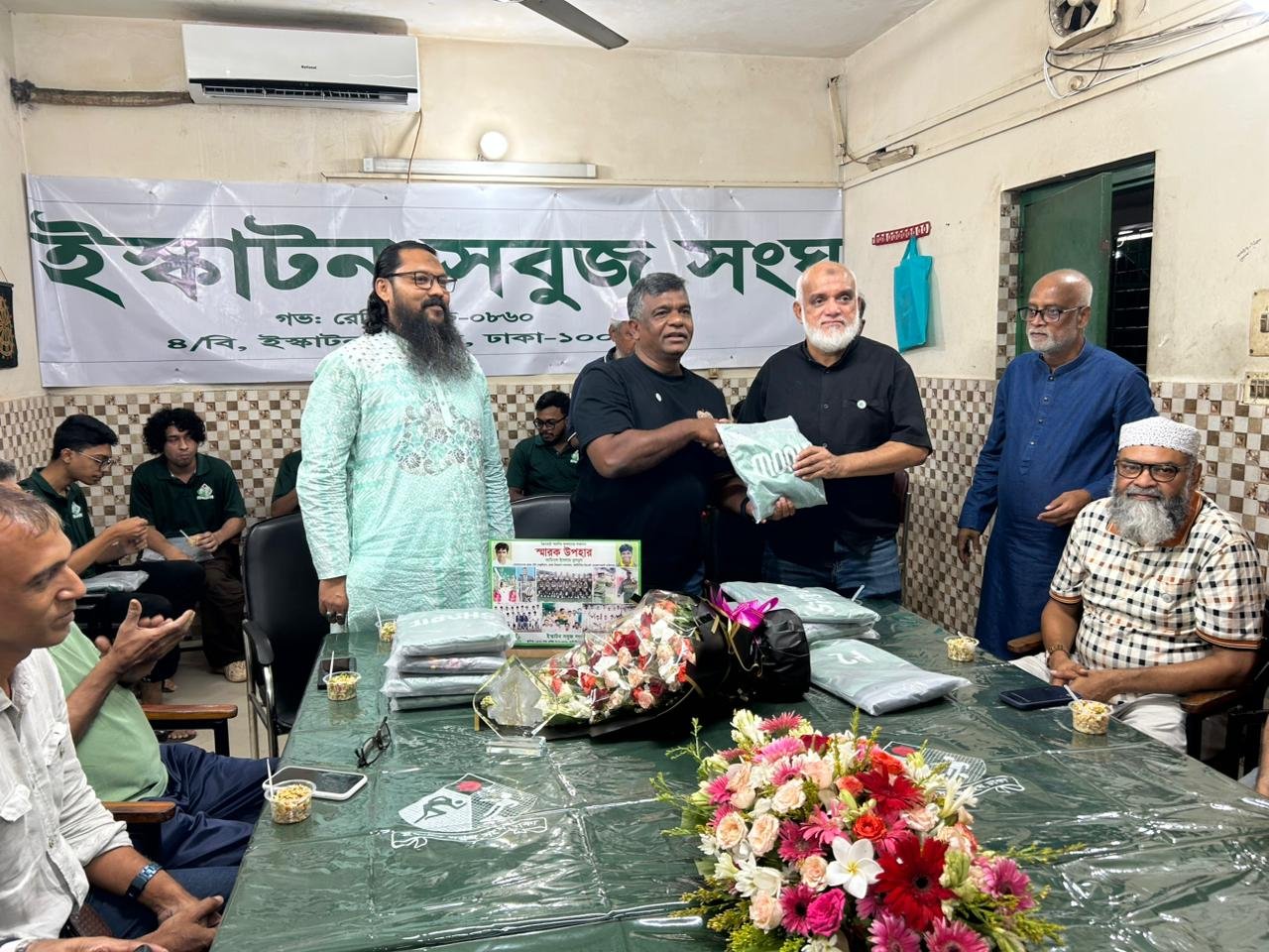 Souvenir distribution for the members